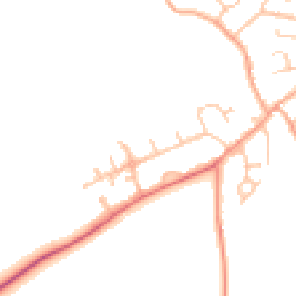 Daytime road noise heatmap for CV8 3GT