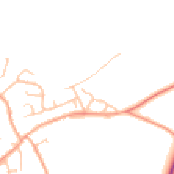 Daytime road noise heatmap for CV8 3NN