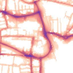 Daytime road noise heatmap for CW1 2DJ