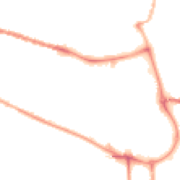 Night-time road noise heatmap for CW1 2JL