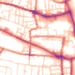 Daytime road noise heatmap for CW1 2JX