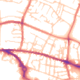 Daytime road noise heatmap for CW1 3EW
