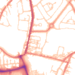 Daytime road noise heatmap for CW1 4DE