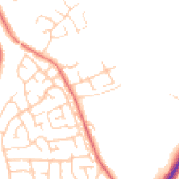 Daytime road noise heatmap for CW1 5NH