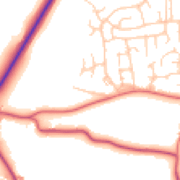Daytime road noise heatmap for CW1 5NT