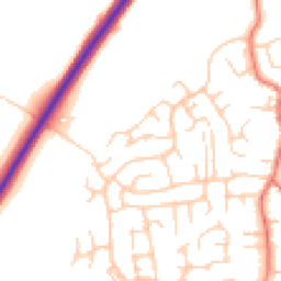 Daytime road noise heatmap for CW1 5NU