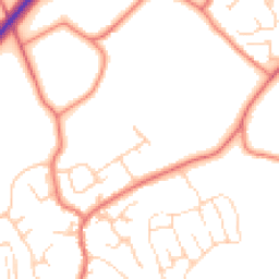 Daytime road noise heatmap for CW1 5UB