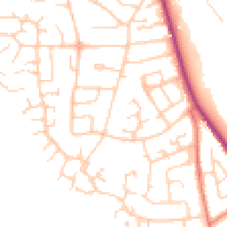 Daytime road noise heatmap for CW10 0DA