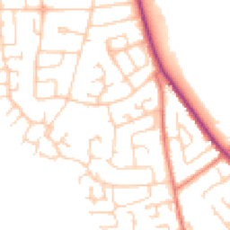 Daytime road noise heatmap for CW10 0DD