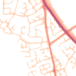 Daytime road noise heatmap for CW10 0DP