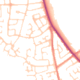 Daytime road noise heatmap for CW10 0DS