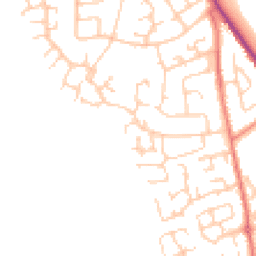 Daytime road noise heatmap for CW10 0QH