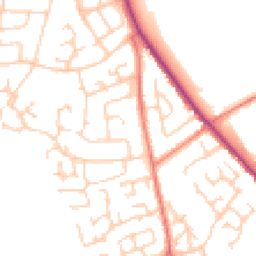 Daytime road noise heatmap for CW10 0QL