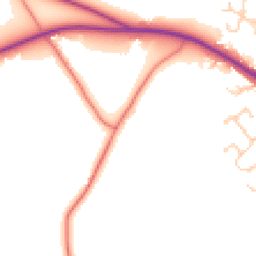 Daytime road noise heatmap for CW10 9JT