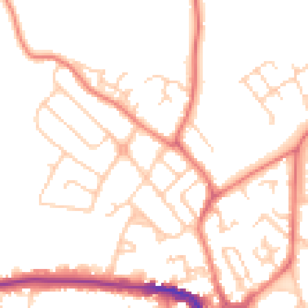 Daytime road noise heatmap for CW11 1BE