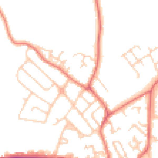 Daytime road noise heatmap for CW11 1BG
