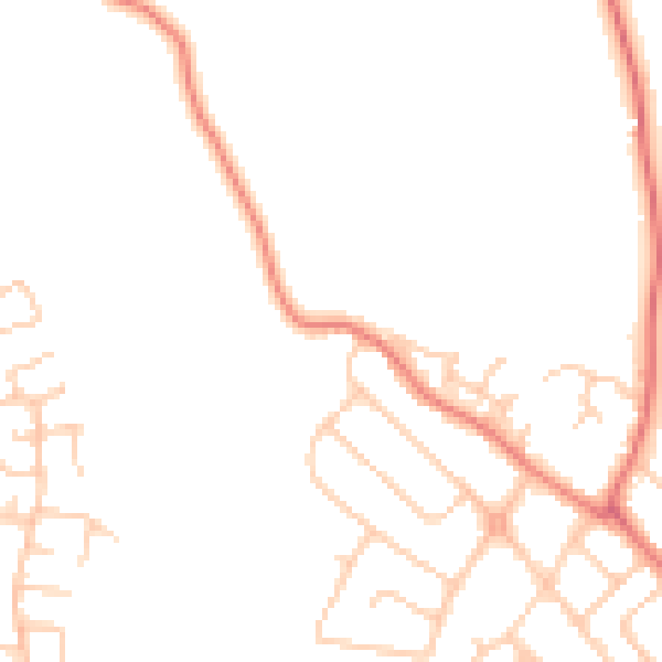 Daytime road noise heatmap for CW11 1BH