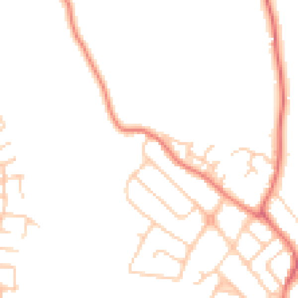 Daytime road noise heatmap for CW11 1BJ