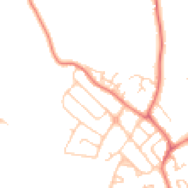 Daytime road noise heatmap for CW11 1BN