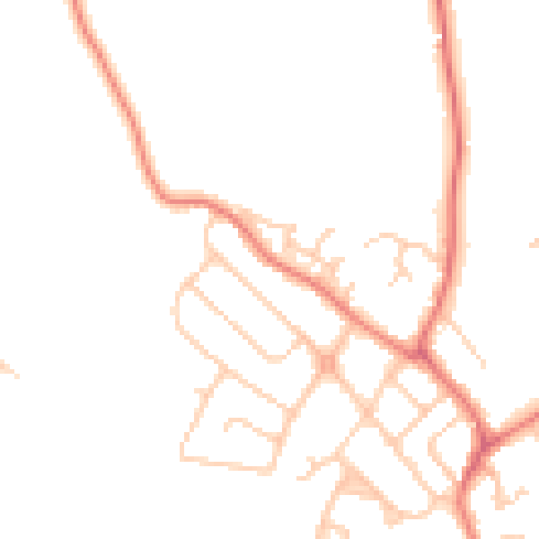 Daytime road noise heatmap for CW11 1BQ