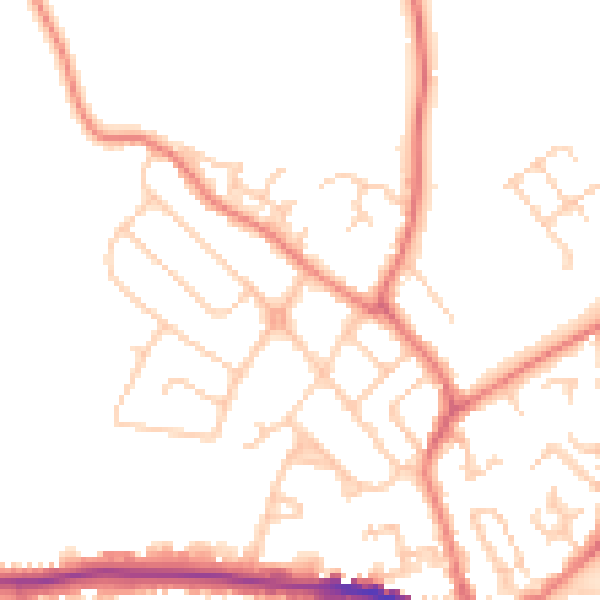 Daytime road noise heatmap for CW11 1BX