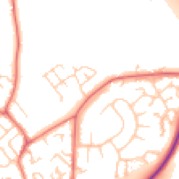 Daytime road noise heatmap for CW11 1DN