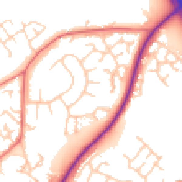 Daytime road noise heatmap for CW11 1EB