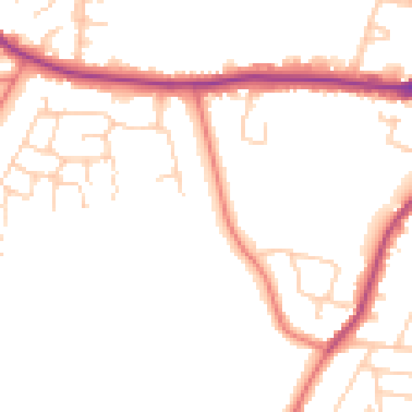 Daytime road noise heatmap for CW11 1EP