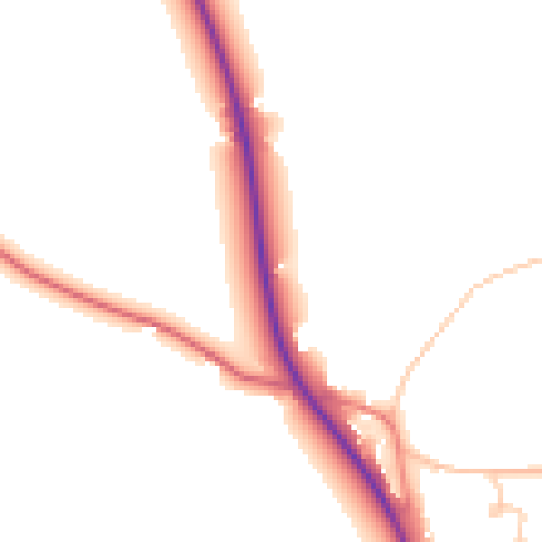 Daytime road noise heatmap for CW11 1RR