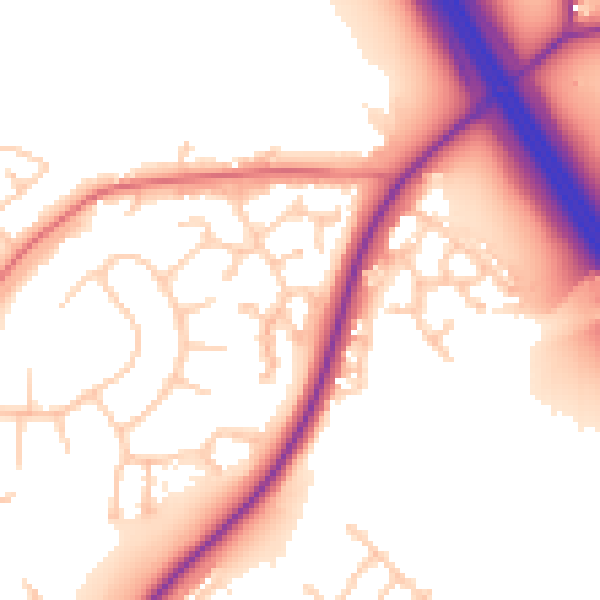 Daytime road noise heatmap for CW11 1YX