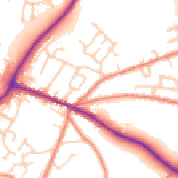 Daytime road noise heatmap for CW11 2JD
