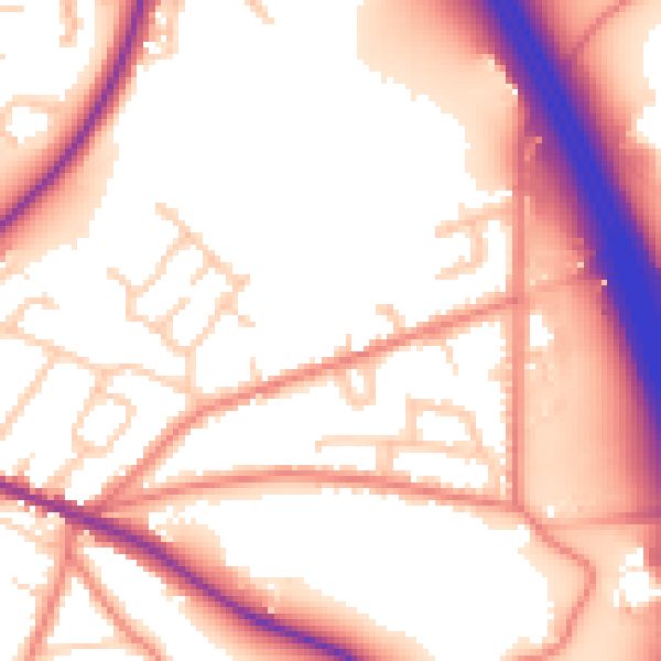 Daytime road noise heatmap for CW11 2LB
