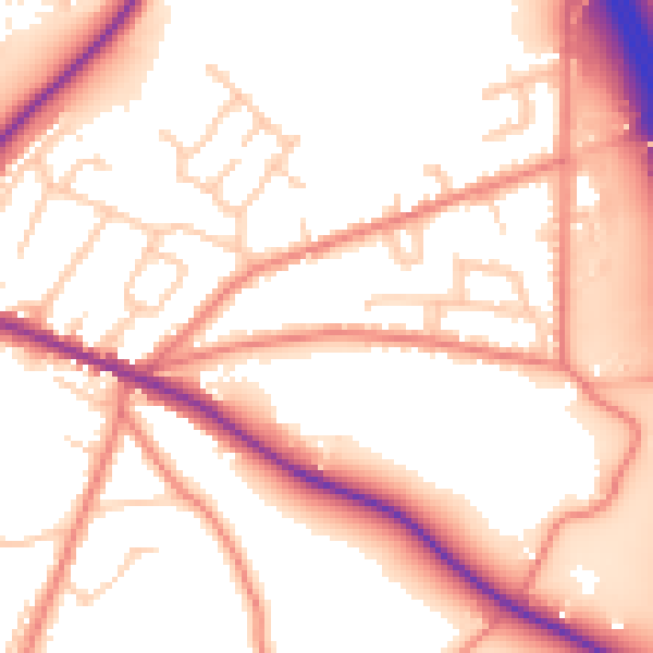 Daytime road noise heatmap for CW11 2ND