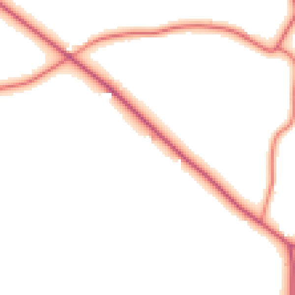Daytime road noise heatmap for CW11 2TN