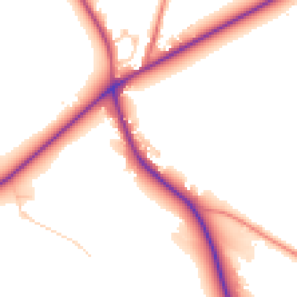 Daytime road noise heatmap for CW11 2UQ