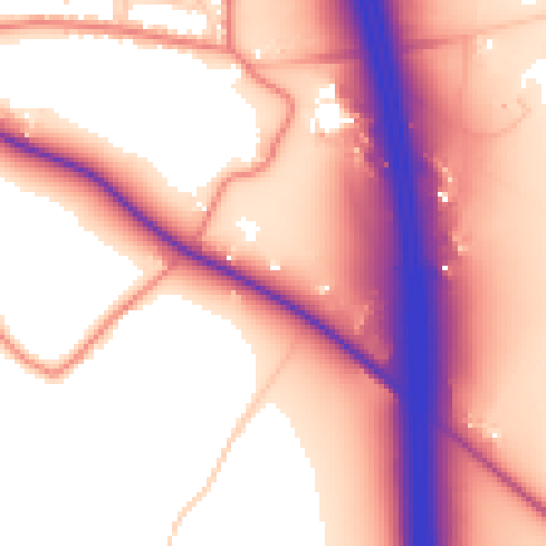 Daytime road noise heatmap for CW11 2WE