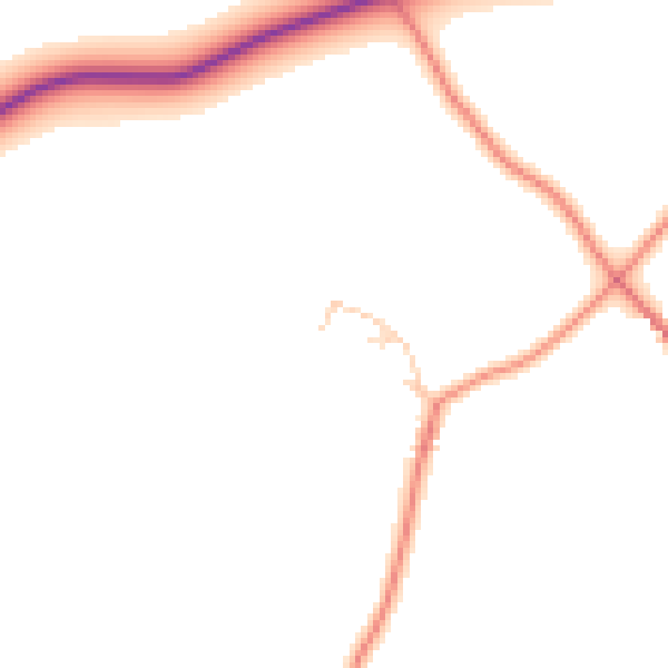 Daytime road noise heatmap for CW11 2WS