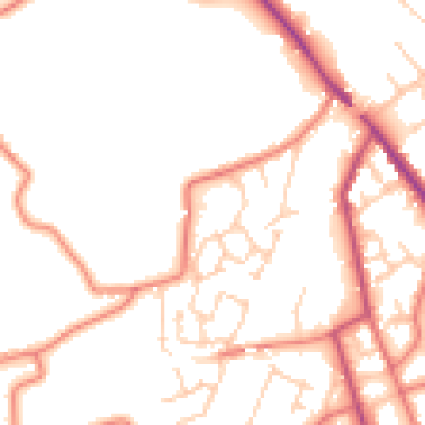 Daytime road noise heatmap for CW11 3AE