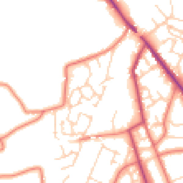 Daytime road noise heatmap for CW11 3AF