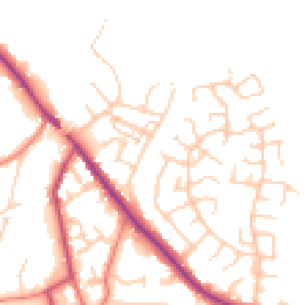 Daytime road noise heatmap for CW11 3AG