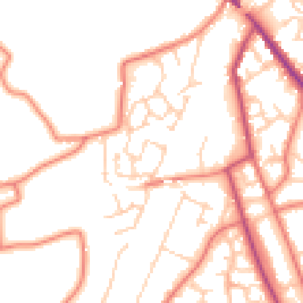 Daytime road noise heatmap for CW11 3AN