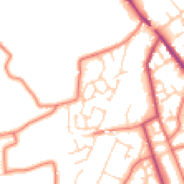 Daytime road noise heatmap for CW11 3AP