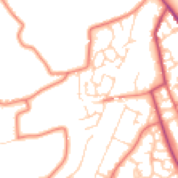Daytime road noise heatmap for CW11 3AR