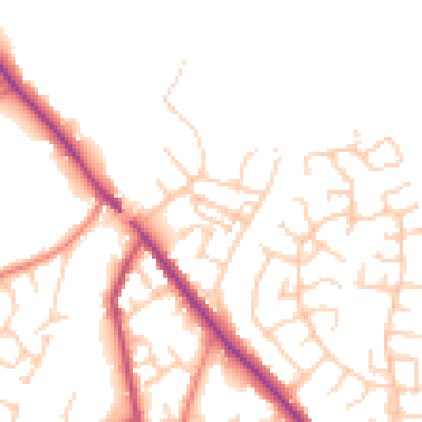 Daytime road noise heatmap for CW11 3BL