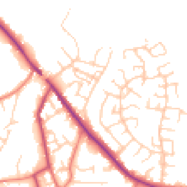Daytime road noise heatmap for CW11 3BW