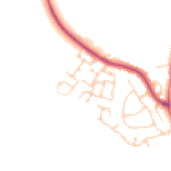 Daytime road noise heatmap for CW11 3DE