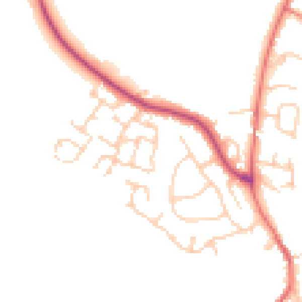 Daytime road noise heatmap for CW11 3DF