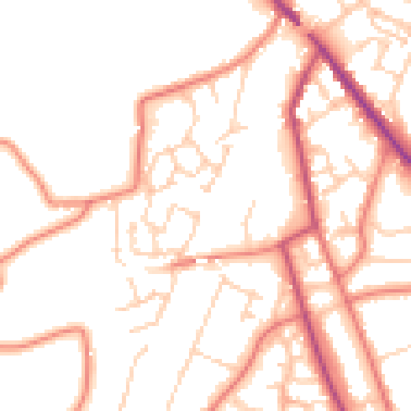 Daytime road noise heatmap for CW11 3DH
