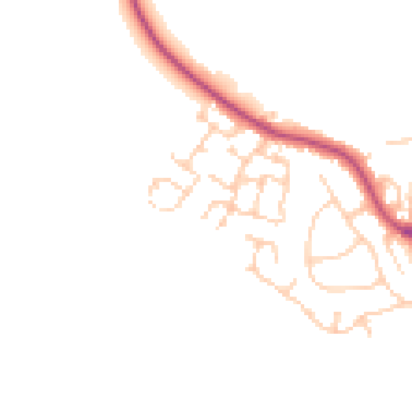 Daytime road noise heatmap for CW11 3DT