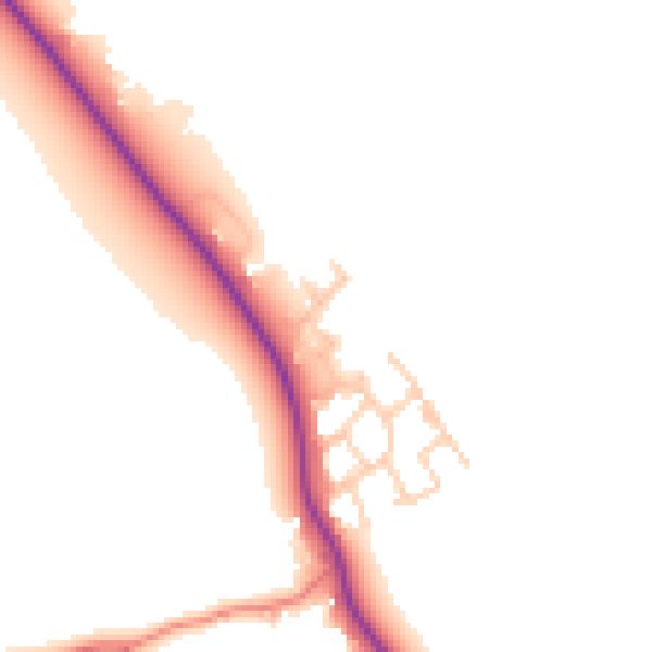 Daytime road noise heatmap for CW11 3DY